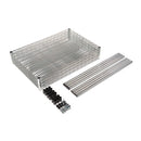 Nsf Certified Industrial Four-shelf Wire Shelving Kit, 36w X 24d X 72h, Silver