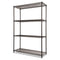 Nsf Certified Industrial Four-shelf Wire Shelving Kit, 48w X 18d X 72h, Black