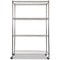 Nsf Certified 4-shelf Wire Shelving Kit With Casters, 48w X 18d X 72h, Silver