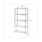 Residential Wire Shelving, Five-shelf, 36w X 14d X 72h, Silver