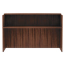 Alera Valencia Series Reception Desk With Transaction Counter, 71" X 35.5" X 42.5", Modern Walnut