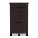 Alera Valencia Series Mobile Pedestal File, Left/right, 3-drawers: Box/box/file, Legal/letter, Mahogany, 15.88 X 20.5 X 28.38