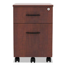 Alera Valencia Series Mobile Pedestal, Left/right, 2-drawers: Box/file, Legal/letter, Medium Cherry, 15.88" X 19.13" X 22.88"