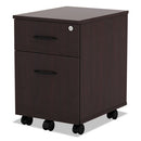 Alera Valencia Series Mobile Pedestal, Left Or Right, 2-drawers: Box/file, Legal/letter, Mahogany, 15.88" X 19.13" X 22.88"