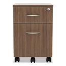 Alera Valencia Series Mobile Pedestal, Left/right, 2-drawers: Box/file, Legal/letter, Modern Walnut, 15.88" X 19.13" X 22.88"