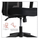 Mesh Back Fabric Task Chair, Supports Up To 275 Lb, 17.32" To 21.1" Seat Height, Black Seat, Black Back