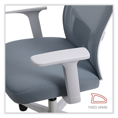 Mesh Back Fabric Task Chair, Supports Up To 275 Lb, 17.32" To 21.1" Seat Height, Seafoam Blue Seat/back