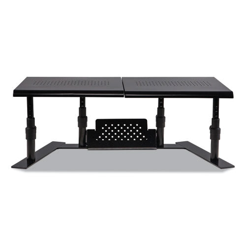 Metal Art Ergotwin Dual Monitor Stand, 25.6 To 33.1 X 12.6 X 6.2 To 8.6, Black, Supports 20 Lb/shelf