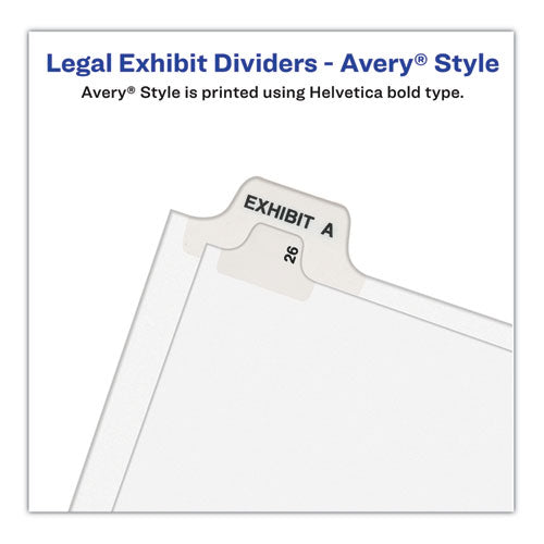 Preprinted Legal Exhibit Side Tab Index Dividers, Avery Style, 10-tab, 24, 11 X 8.5, White, 25/pack, (1024)