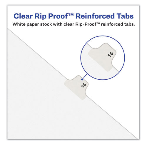 Preprinted Legal Exhibit Side Tab Index Dividers, Avery Style, 10-tab, 51, 11 X 8.5, White, 25/pack, (1051)