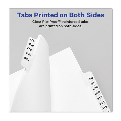 Preprinted Legal Exhibit Side Tab Index Dividers, Avery Style, 10-tab, 51, 11 X 8.5, White, 25/pack, (1051)