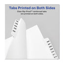 Preprinted Legal Exhibit Side Tab Index Dividers, Avery Style, 10-tab, 74, 11 X 8.5, White, 25/pack, (1074)