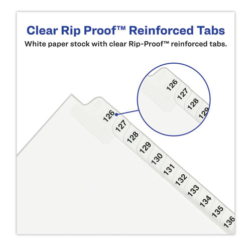 Preprinted Legal Exhibit Side Tab Index Dividers, Avery Style, 25-tab, 176 To 200, 11 X 8.5, White, 1 Set, (1337)