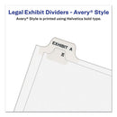 Preprinted Legal Exhibit Side Tab Index Dividers, Avery Style, 26-tab, Exhibit A To Exhibit Z, 11 X 8.5, White, 1 Set, (1370)