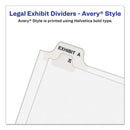 Avery-style Preprinted Legal Side Tab Divider, 26-tab, Exhibit E, 11 X 8.5, White, 25/pack, (1375)