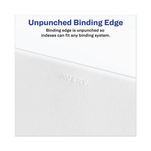 Avery-style Preprinted Legal Side Tab Divider, 26-tab, Exhibit H, 11 X 8.5, White, 25/pack, (1378)