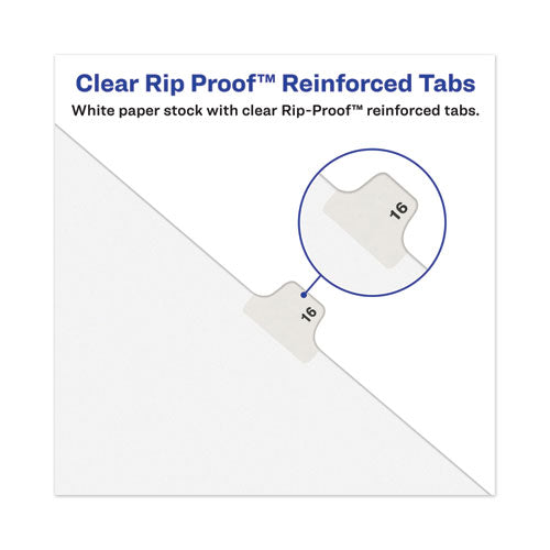 Avery-style Preprinted Legal Side Tab Divider, 26-tab, Exhibit R, 11 X 8.5, White, 25/pack, (1388)