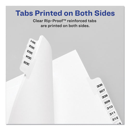 Preprinted Legal Exhibit Side Tab Index Dividers, Avery Style, 26-tab, B, 11 X 8.5, White, 25/pack, (1402)