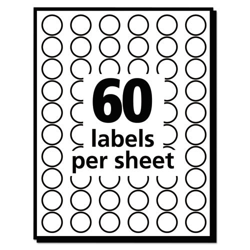 Handwrite Only Self-adhesive Removable Round Color-coding Labels, 0.5" Dia, Light Blue, 60/sheet, 14 Sheets/pack, (5050)