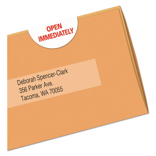 Printable Mailing Seals, 1" Dia, White, 15/sheet, 40 Sheets/pack, (5247)