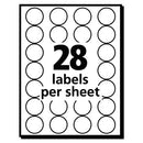 Handwrite Only Self-adhesive Removable Round Color-coding Labels, 0.75" Dia, Black, 28/sheet, 36 Sheets/pack, (5459)