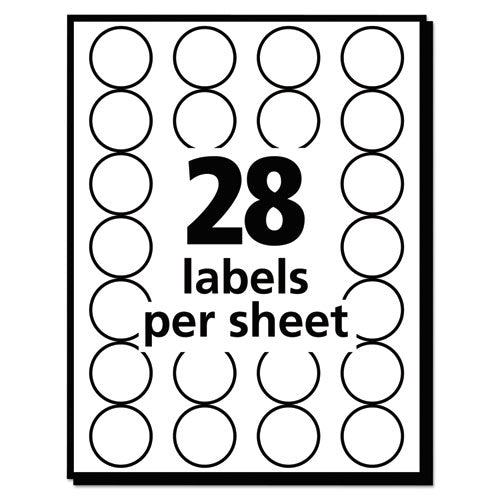 Handwrite Only Self-adhesive Removable Round Color-coding Labels, 0.75" Dia, Black, 28/sheet, 36 Sheets/pack, (5459)