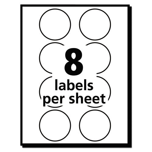 Printable Self-adhesive Removable Color-coding Labels, 1.25" Dia, Neon Red, 8/sheet, 50 Sheets/pack, (5497)