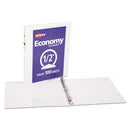 Economy View Binder With Round Rings , 3 Rings, 0.5" Capacity, 11 X 8.5, White, (5706)