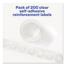 Dispenser Pack Hole Reinforcements, 0.25" Dia, Clear, 200/pack, (5721)