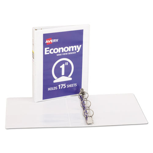 Economy View Binder With Round Rings , 3 Rings, 1" Capacity, 8.5 X 5.5, White, (5806)