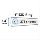 Durable View Binder With Durahinge And Ezd Rings, 3 Rings, 1" Capacity, 11 X 8.5, Black, (9300)