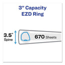 Durable View Binder With Durahinge And Ezd Rings, 3 Rings, 3" Capacity, 11 X 8.5, Black, (9700)