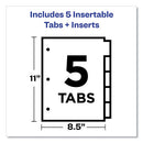 Insertable Big Tab Dividers, 5-tab, Double-sided Gold Edge Reinforcing, 11 X 8.5, Buff, Clear Tabs, 1 Set