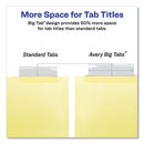 Insertable Big Tab Dividers, 5-tab, Double-sided Gold Edge Reinforcing, 11 X 8.5, Buff, Clear Tabs, 24 Sets