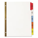 Insertable Big Tab Dividers, 5-tab, Double-sided Gold Edge Reinforcing, 11 X 8.5, White, Assorted Tabs, 1 Set