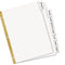 Insertable Big Tab Dividers, 8-tab, Double-sided Gold Edge Reinforcing, 11 X 8.5, White, Clear Tabs, 1 Set