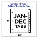 Customizable Toc Ready Index Black And White Dividers, 12-tab, Jan. To Dec., 11 X 8.5, 1 Set