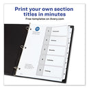 Customizable Toc Ready Index Black And White Dividers, 5-tab, 1 To 5, 11 X 8.5, 1 Set