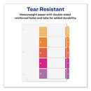 Customizable Toc Ready Index Multicolor Tab Dividers, 5-tab, 1 To 5, 11 X 8.5, White, Traditional Color Tabs, 1 Set