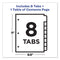 Customizable Toc Ready Index Black And White Dividers, 8-tab, 1 To 8, 11 X 8.5, 1 Set