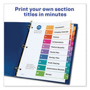 Customizable Toc Ready Index Multicolor Tab Dividers, 10-tab, 1 To 10, 11 X 8.5, White, Traditional Color Tabs, 1 Set