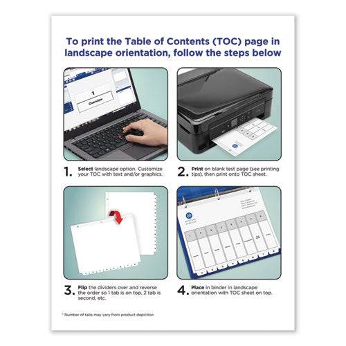 Customizable Toc Ready Index Black And White Dividers, 15-tab, 1 To 15, 11 X 8.5, 1 Set