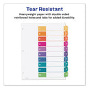 Customizable Toc Ready Index Multicolor Tab Dividers, 10-tab, 1 To 10, 11 X 8.5, White, Traditional Color Tabs, 6 Sets