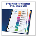 Customizable Toc Ready Index Multicolor Tab Dividers, 10-tab, 1 To 10, 11 X 8.5, White, Traditional Color Tabs, 6 Sets