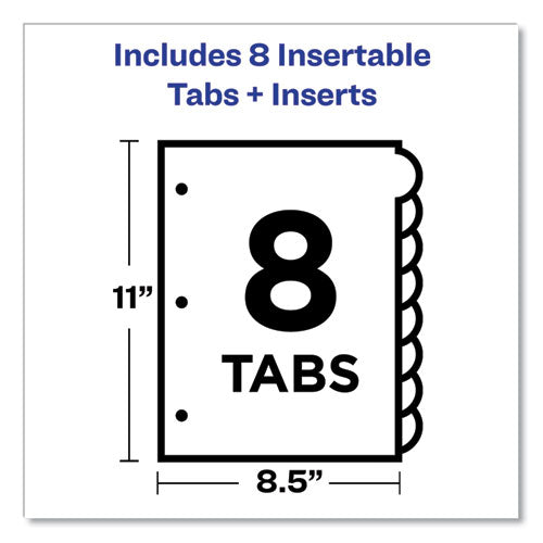 Insertable Style Edge Tab Plastic Dividers, 8-tab, 11 X 8.5, Translucent, 1 Set