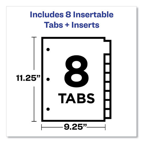 Insertable Big Tab Dividers, 8-tab, 11.13 X 9.25, White, Assorted Tabs, 1 Set