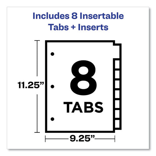 Insertable Big Tab Dividers, 8-tab, 11.13 X 9.25, White, Clear Tabs, 1 Set