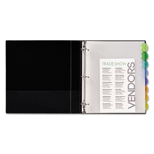 Insertable Style Edge Tab Plastic 1-pocket Dividers, 8-tab, 11.25 X 9.25, Translucent, 1 Set