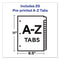 Preprinted Laminated Tab Dividers With Gold Reinforced Binding Edge, 25-tab, A To Z, 11 X 8.5, Buff, 1 Set