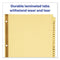 Preprinted Laminated Tab Dividers With Gold Reinforced Binding Edge, 25-tab, A To Z, 11 X 8.5, Buff, 1 Set